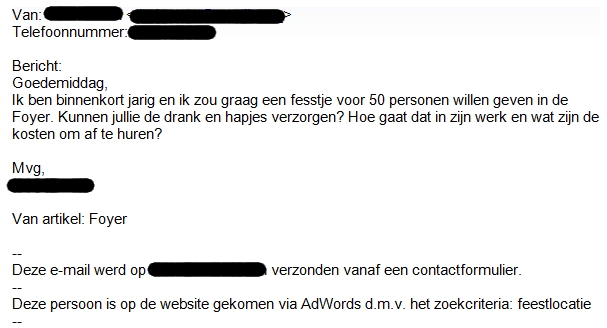 Voorbeeld lead e-mail