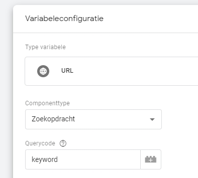 Keyword query URL Google Tag Manager